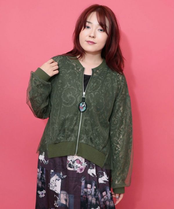 變形蟲蕾絲拼紗外套 