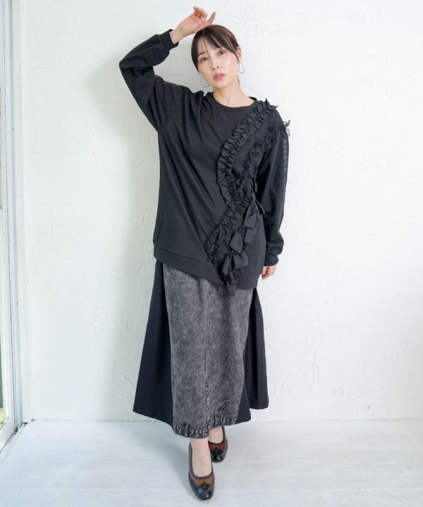 PREMIUM系-典雅蕾絲緞帶長上衣 