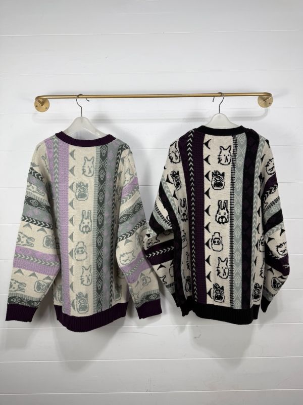 圖膳大頭角色針織外套 