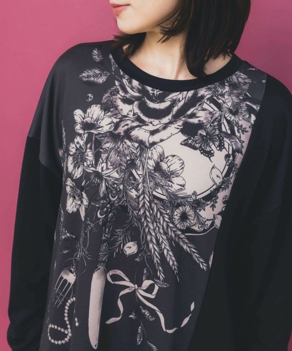 餐廚花藝造型長版上衣 