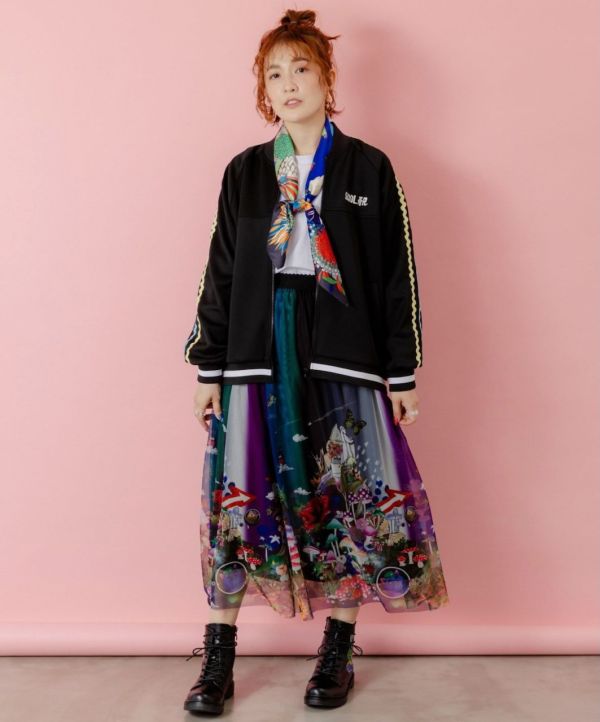 運動風波浪娃頭刺繡外套 