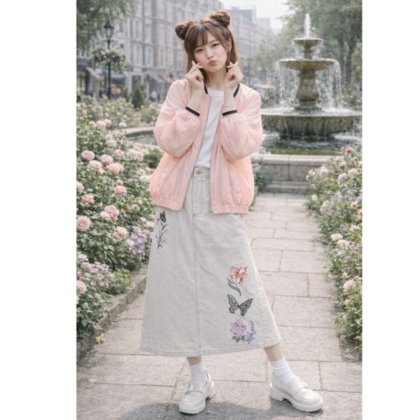 櫻桃塗鴉掛牌吊飾外套 