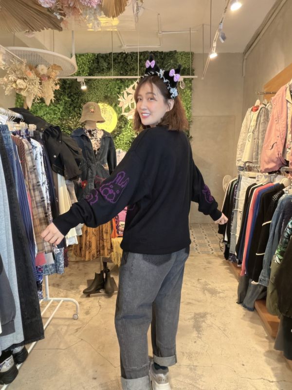 花豹貓拼接牛仔褲 