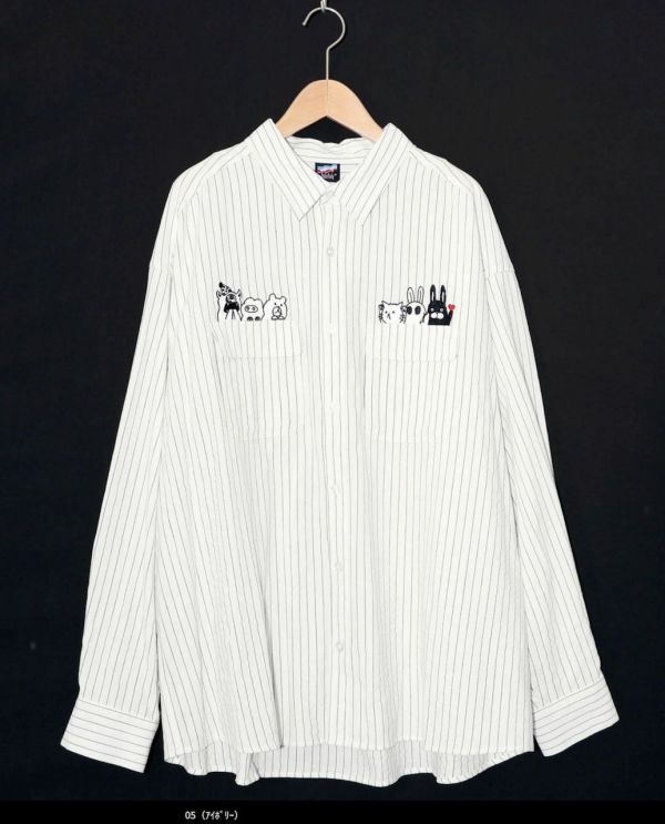 偷窺集合條紋襯衫 