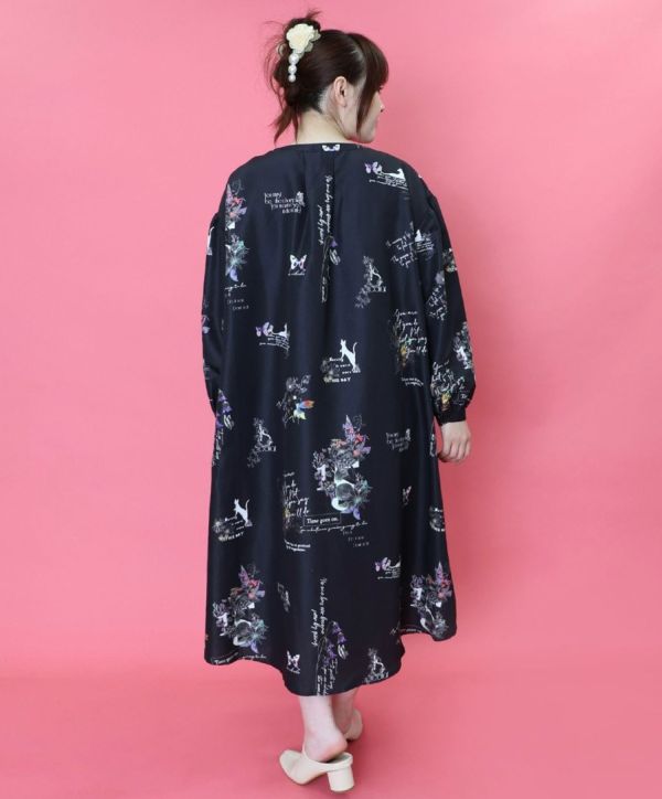 塗鴉線條襯衫洋裝 