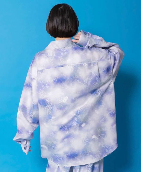 暈染/格子兔塗鴉襯衫 