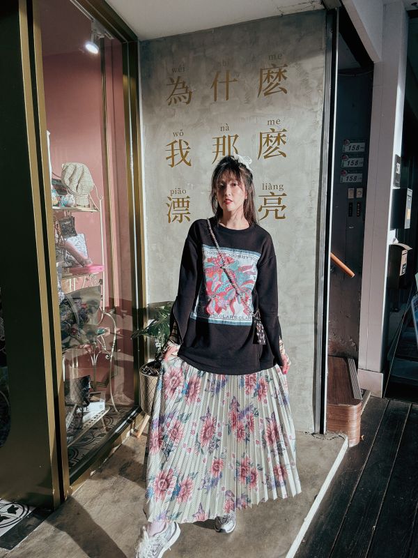 畫框袖子拉鍊款上衣 