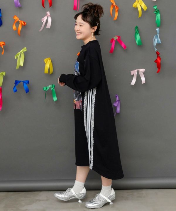 蕾絲拼接長版上衣 