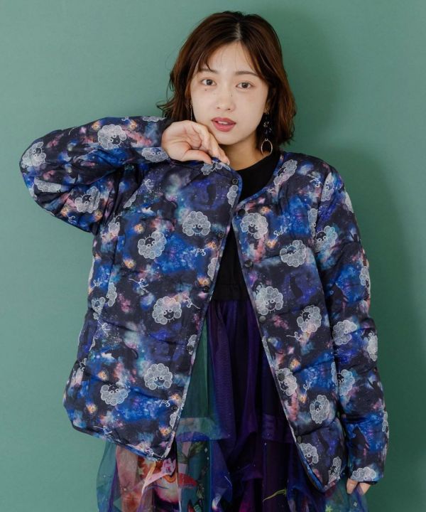 雙面穿-星空宇宙娃頭羽絨外套 