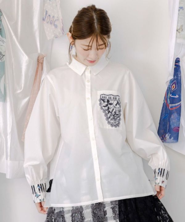 樂の美刺繡造型襯衫 