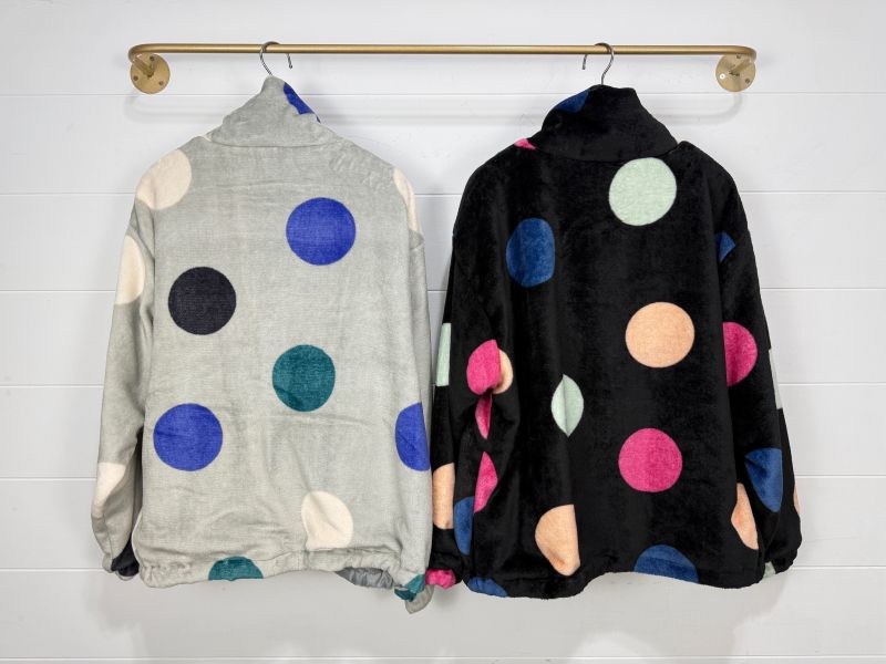 彩色點點法蘭絨外套 