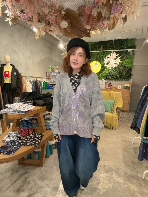 蝴蝶鏤空漸層針織外罩 