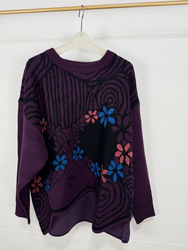 矇眼娃造型針織上衣 