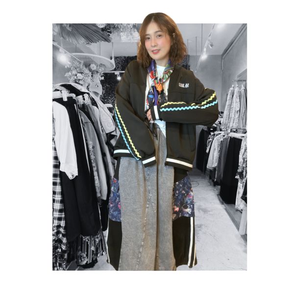 運動風波浪娃頭刺繡外套 