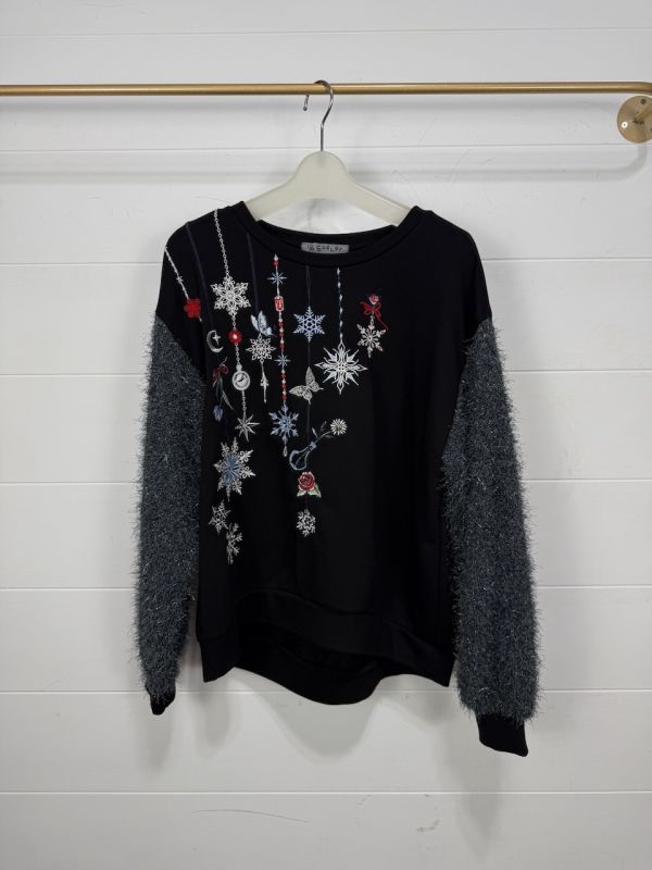 造型袖子錘鍊刺繡上衣 