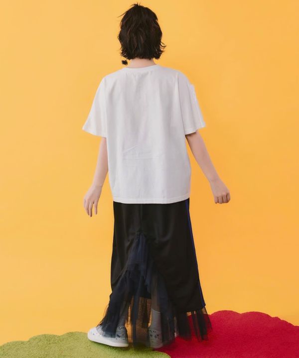兔兔漢堡拼紗造型裙 
