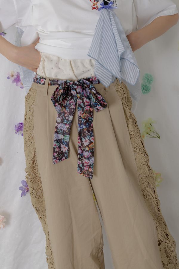 蝴蝶簍空睡帶褲 