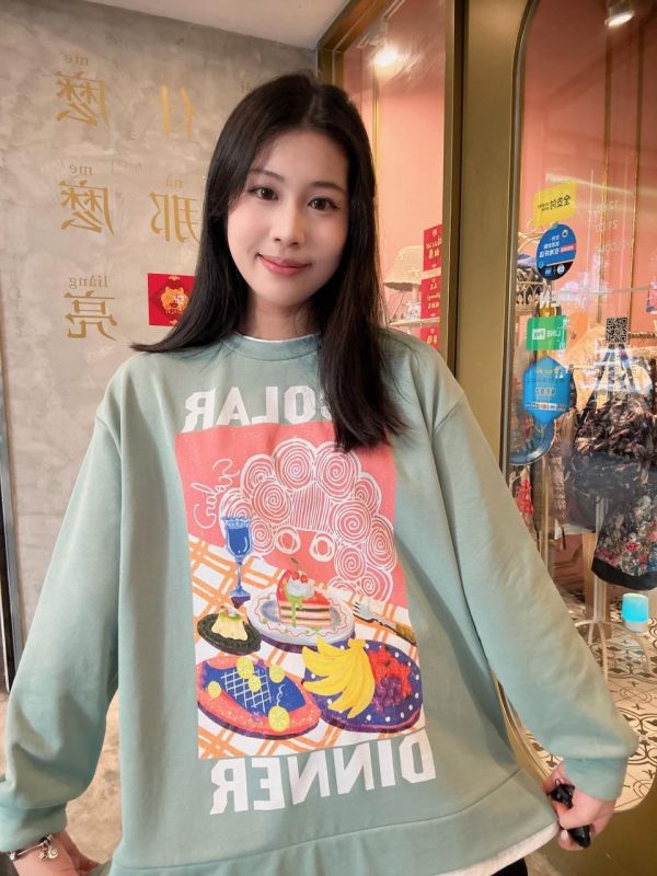 娃頭甜點誘惑假兩件上衣 