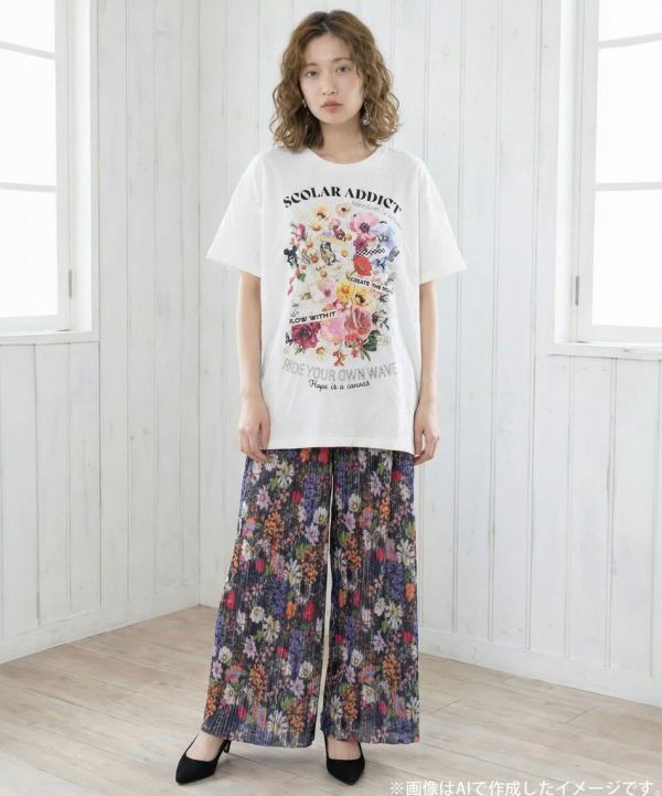 蕾絲布-花朵標籤造型上衣) 