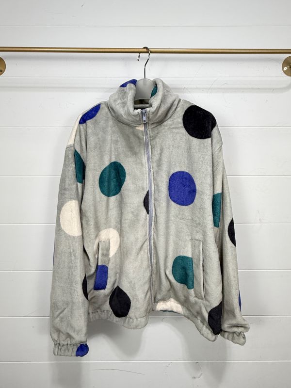 彩色點點法蘭絨外套 