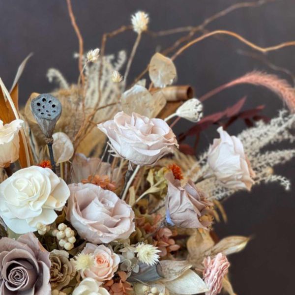 高腳古典桌花 高腳古典桌花,  不凋花, 乾燥花, 索拉花, 仿真花, 永生花