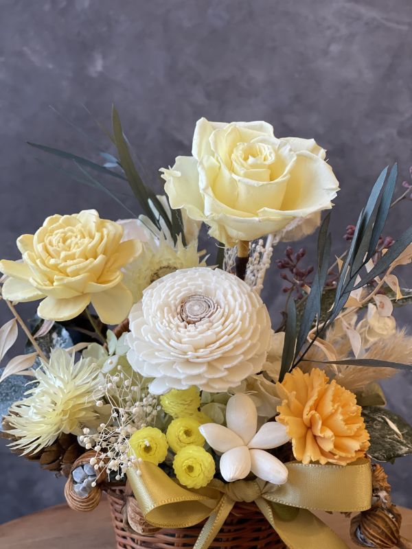 不凋小花籃 節慶永生花籃,   festival flower, table flower, basket flower, 不凋花, 乾燥花, 索拉花, 仿真花, 永生花