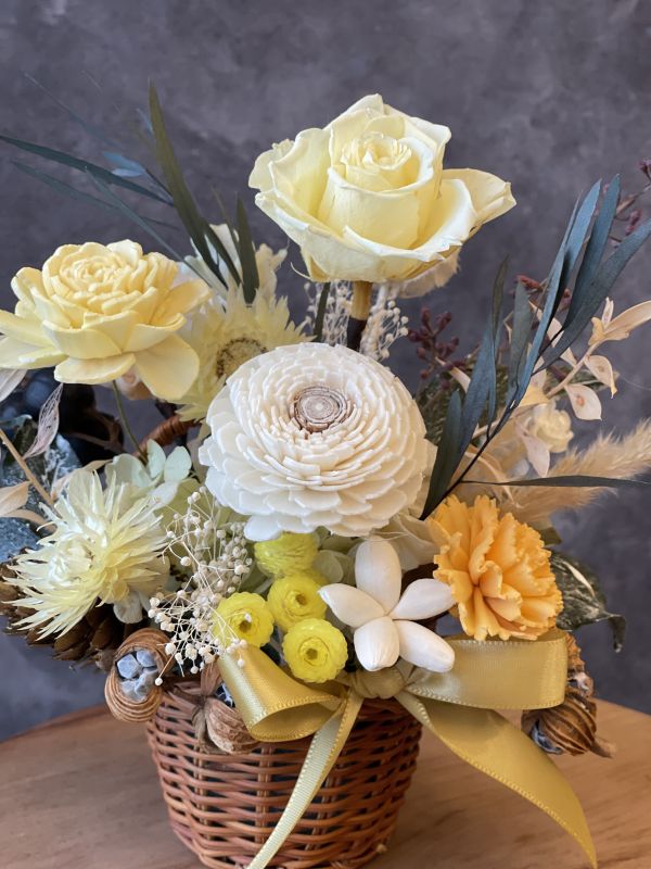 不凋小花籃 節慶永生花籃,   festival flower, table flower, basket flower, 不凋花, 乾燥花, 索拉花, 仿真花, 永生花