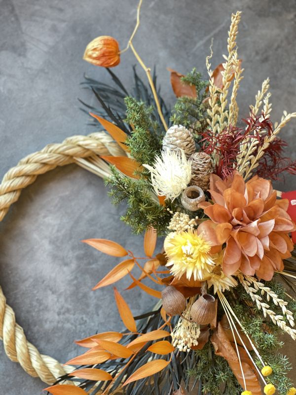 花開富貴新年注連繩 注連繩,  不凋花, 乾燥花, 索拉花, 仿真花, 永生花,永生花課程,新年花禮, chinesenewyeargift, 過年居家布置, 過年花禮, 乾燥花, 擬真花, 日本大地農園, 
しめなわ, Shimenawa, 新年壁掛, 新年掛飾, 喜妹娜哇 , 以斯帖花園, 過年花禮, 企業花藝課程, 企業包班花藝