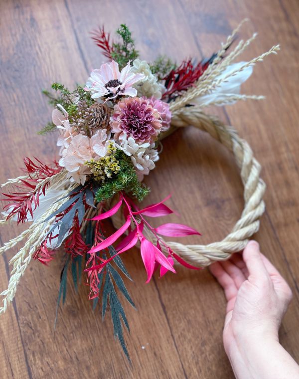 圓圓滿滿 _新年注連繩(單圈) 注連繩,  不凋花, 乾燥花, 索拉花, 仿真花, 永生花,永生花課程,新年花禮, chinesenewyeargift, 過年居家布置, 過年花禮, 乾燥花, 擬真花, 日本大地農園, 
しめなわ, Shimenawa, 新年壁掛, 新年掛飾, 喜妹娜哇 , 以斯帖花園, 過年花禮, 企業花藝課程, 企業包班花藝