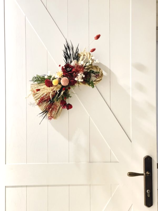 好事成雙_新年注連繩 注連繩,  不凋花, 乾燥花, 索拉花, 仿真花, 永生花,永生花課程,新年花禮, chinesenewyeargift, 過年居家布置, 過年花禮, 乾燥花, 擬真花, 日本大地農園, 
しめなわ, Shimenawa, 新年壁掛, 新年掛飾, 喜妹娜哇 , 以斯帖花園, 過年花禮, 企業花藝課程, 企業包班花藝