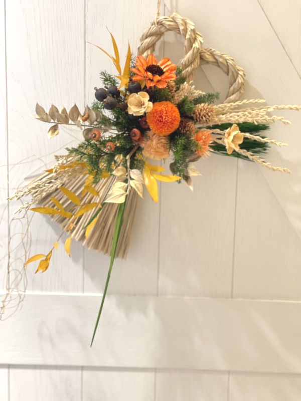 好事成雙_新年注連繩 注連繩,  不凋花, 乾燥花, 索拉花, 仿真花, 永生花,永生花課程,新年花禮, chinesenewyeargift, 過年居家布置, 過年花禮, 乾燥花, 擬真花, 日本大地農園, 
しめなわ, Shimenawa, 新年壁掛, 新年掛飾, 喜妹娜哇 , 以斯帖花園, 過年花禮, 企業花藝課程, 企業包班花藝