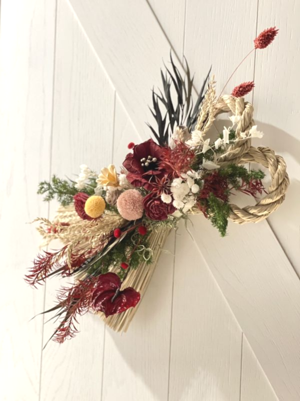 好事成雙_新年注連繩 注連繩,  不凋花, 乾燥花, 索拉花, 仿真花, 永生花,永生花課程,新年花禮, chinesenewyeargift, 過年居家布置, 過年花禮, 乾燥花, 擬真花, 日本大地農園, 
しめなわ, Shimenawa, 新年壁掛, 新年掛飾, 喜妹娜哇 , 以斯帖花園, 過年花禮, 企業花藝課程, 企業包班花藝