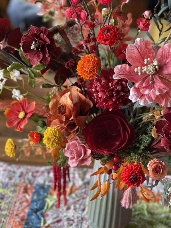 陶器永生桌花 新年桌花,  不凋花, 乾燥花, 索拉花, 仿真花, 永生花,永生花課程,新年花禮, chinesenewyeargift, 過年居家布置, 過年花禮, 乾燥花, 擬真花, 日本大地農園, 玄關花, 茶几花