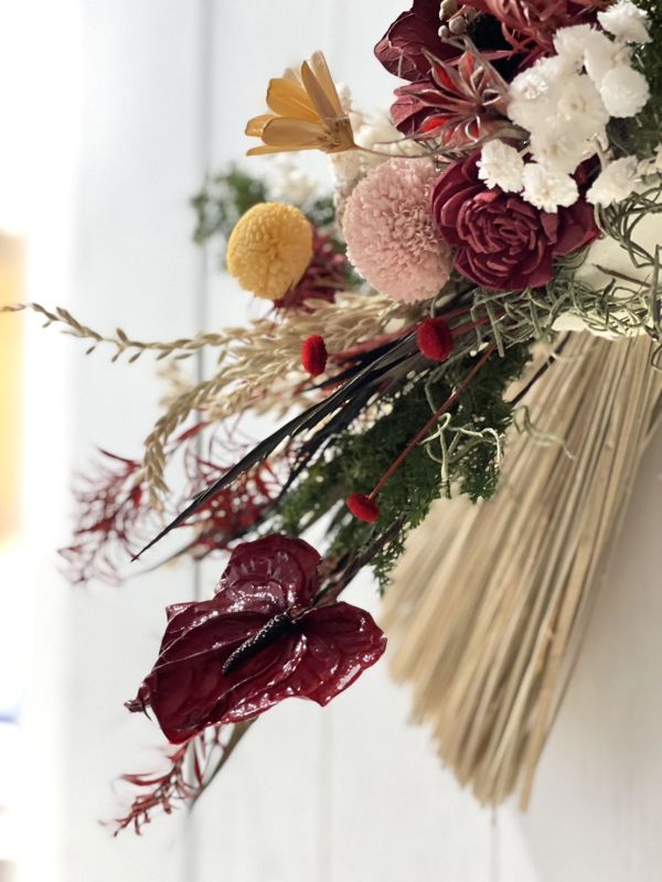 好事成雙_新年注連繩 注連繩,  不凋花, 乾燥花, 索拉花, 仿真花, 永生花,永生花課程,新年花禮, chinesenewyeargift, 過年居家布置, 過年花禮, 乾燥花, 擬真花, 日本大地農園, 
しめなわ, Shimenawa, 新年壁掛, 新年掛飾, 喜妹娜哇 , 以斯帖花園, 過年花禮, 企業花藝課程, 企業包班花藝