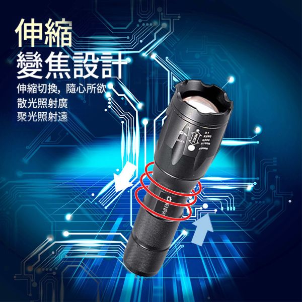 【亨睿兄弟】極鋒強光合金多功能手電筒 