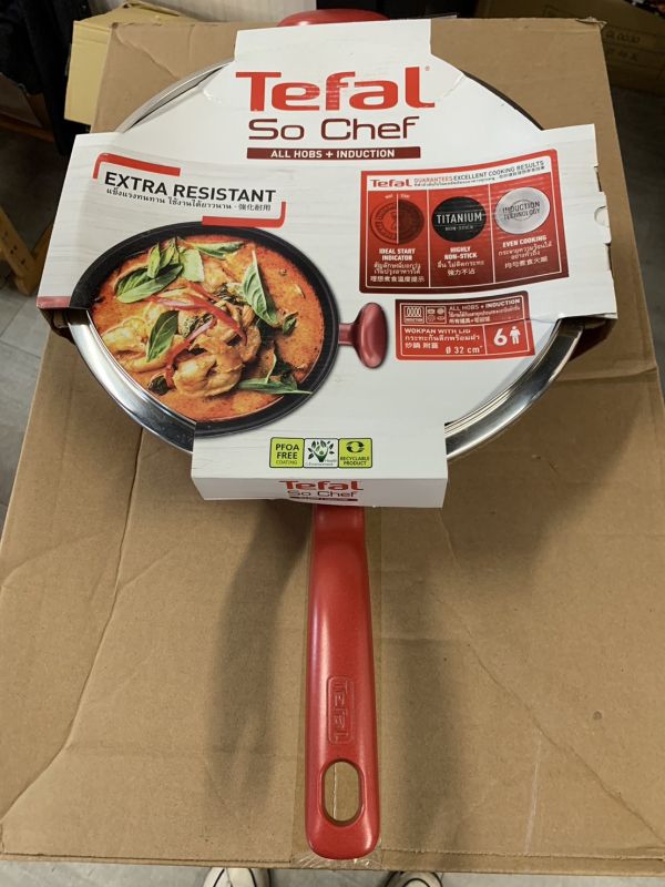 【Tefal法國特福】美食家系列32cm不沾炒鍋加蓋-福利品 