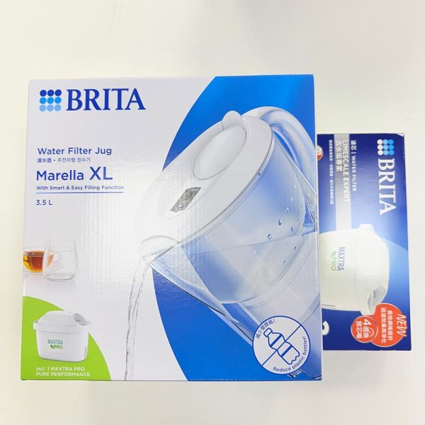 原廠公司貨【BRITA】馬利拉 濾水壺XL 3.5公升+4個濾芯 超值優惠組 / 單入組 / 濾芯組合 