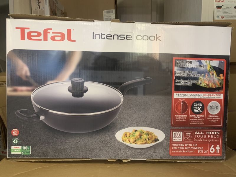 【Tefal法國特福】陽極32CM單柄不沾炒鍋(加蓋)-福利品 