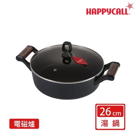 ＊芋圓團購＊【韓國HAPPYCALL】石墨烯IH瞬熱極致鈦不沾30cm黑把炒鍋(附蓋)+26湯鍋組 