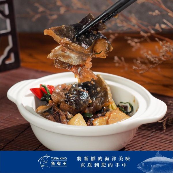 魚有王｜塔香三杯鮪魚膠(400g)｜鮮嫩鮪魚膠以三杯工法細火拌炒 