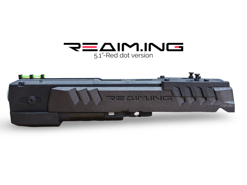 REAIM.ing MÖBIUS 5吋紅點版競技滑套總成 Hi Capa滑套, MÖBIUS, REAIM.ing, TDC Hop, 紅點滑套, Hi Capa改裝, 競技手槍, 3D列印滑套, TM規格, YMS