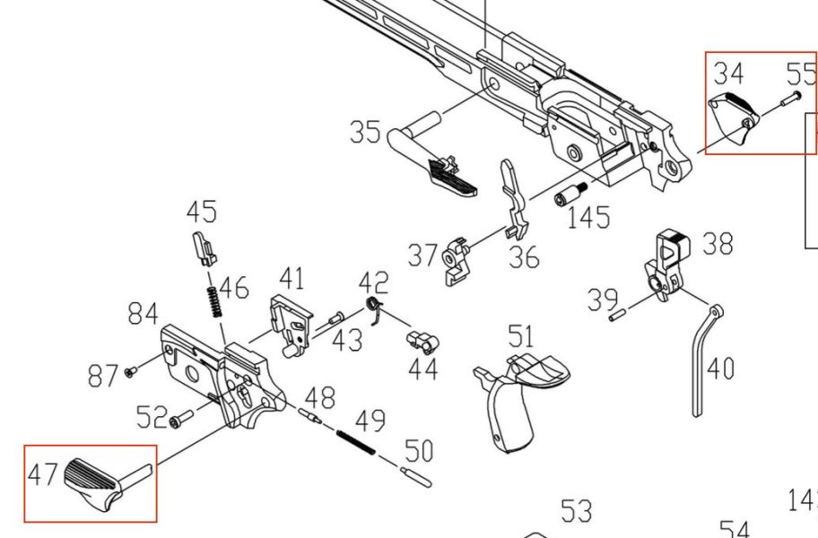 KJWORKS KP-19 原廠零件 拇指保險 KJWORKS KP-19 原廠零件,YMS