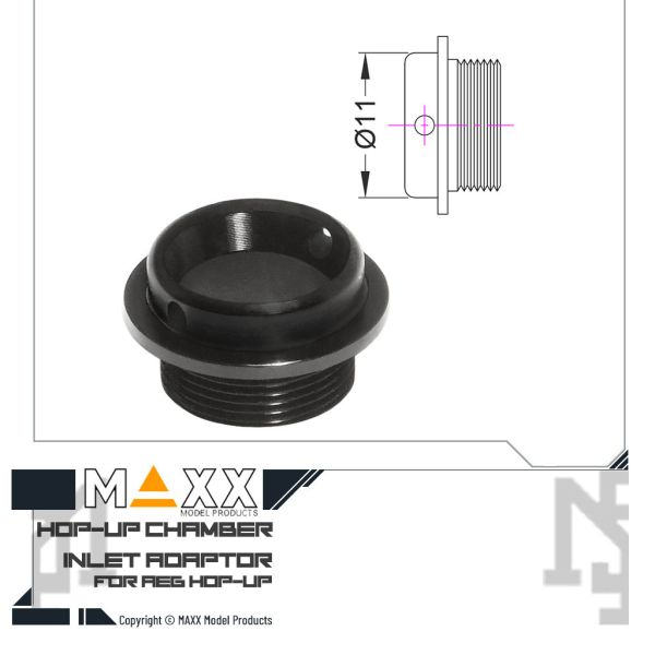 MAXX AEG HOP-UP Chamber Inlet Adaptor (OD 11.0/11.5/12.0 mm) MAXX,AEG,HOP-UP Chamber,Inlet,Adaptor,11.0 mm,11.5 mm,12.0 mm