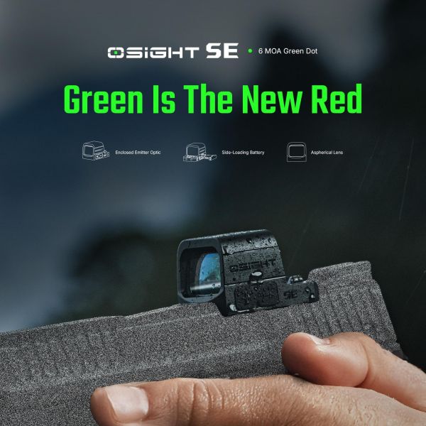 OLIGHT Osight SE GN 封閉式 6 MOA 綠點瞄準器 非球面透鏡 封閉式發射器 側置電池 R1620 OLIGHT Osight SE GN 封閉式 6 MOA 綠點瞄準器 非球面透鏡 封閉式發射器 側置電池 R1620,YMS AIRSOFT,YMS,AIRSOFT,YAMASHUN,TAIWAN AIRSOFT,AIRSOFT TAIWAN,亞瑪順,生存遊戲