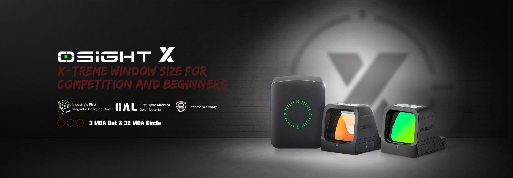 OLIGHT Osight X GN 3MOA 點 + 32MOA 圓形標線 內綠點瞄準鏡 大視窗 磁吸充電蓋 OAL高硬度外殼 OLIGHT Osight X GN 3MOA 點 + 32MOA 圓形標線 內綠點瞄準鏡 大視窗 磁吸充電蓋 OAL高硬度外殼,YMS AIRSOFT,YMS,AIRSOFT,YAMASHUN,TAIWAN AIRSOFT,AIRSOFT TAIWAN,亞瑪順,生存遊戲