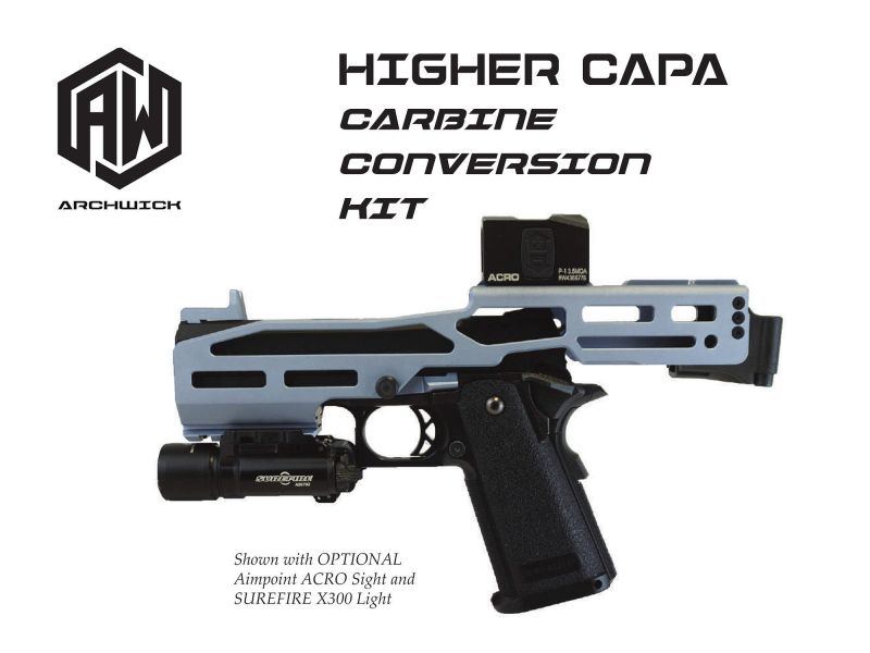 ArchwickArchwick CNC Hicapa PCC衝鋒套件 AW-PCC-002 ARCHWICK PCC HICAPA, Hi-Capa 轉卡賓, PCC 衝鋒套件, HiCapa Carbine Kit, Hi-Capa 改裝, Airsoft PCC Kit