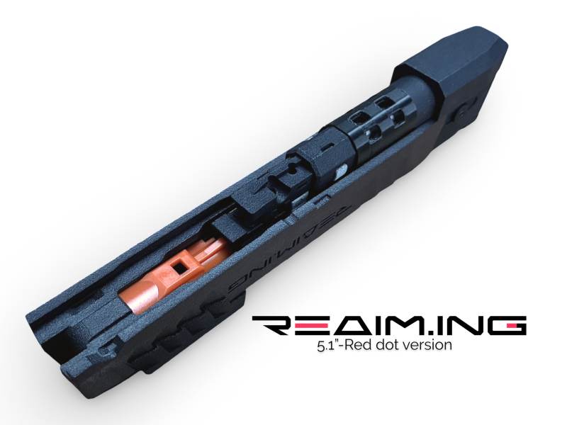 REAIM.ing MÖBIUS 5吋紅點版競技滑套總成 Hi Capa滑套, MÖBIUS, REAIM.ing, TDC Hop, 紅點滑套, Hi Capa改裝, 競技手槍, 3D列印滑套, TM規格, YMS