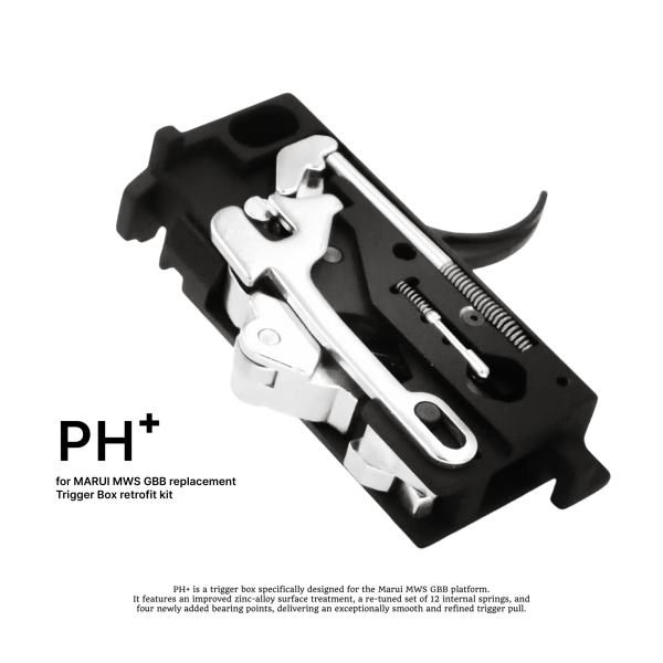 PH⁺ MARUI MWS規格 扳機盒總成 YMS PH+ MWS, MARUI MWS 扳機盒總成, GBB 瓦斯槍 升級套件, Tokyo Marui MWS parts, 扳機彈簧 強化, GBB upgrade parts, MWS 瓦斯槍 配件, PH+ GBB parts, Airsoft GBB upgrades