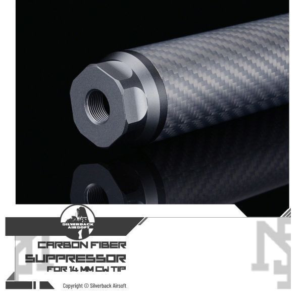 SILVERBACK Carbon Fiber Suppressor V2 (16 mm CCW, S - M) SILVERBACK,Carbon Fiber,Suppressor,V2,14 mm CCW