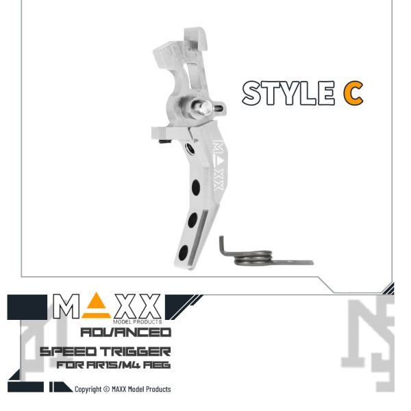 MAXX AEG Style C Advanced Speed Trigger (Silver) MAXX,AEG,Style C,Advanced,Speed Trigger,Silver,MX-TRG002SCS